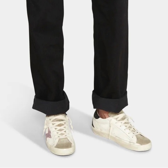 Golden Goose Superstar Sneaker White Leather/Taupe/Black/Mauve Glitter sz 37 NIB - Picture 3 of 14